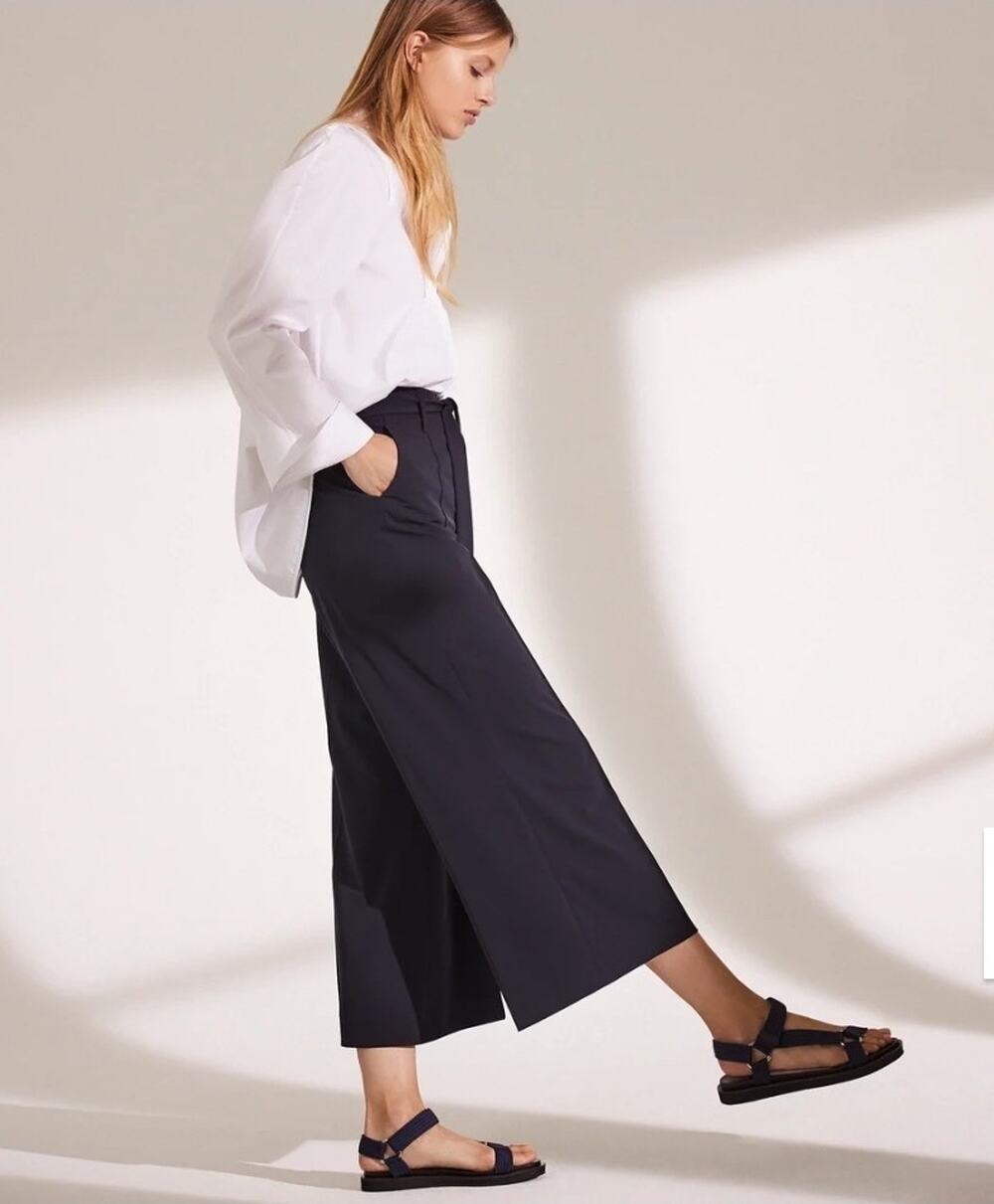 Raffaello Rossi Agatha Cropped Wide Leg Pants Minimalist Quiet Luxury 40
